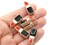6 24mm Red Lipstick with Black and White Tube on Light Brown Plastic Beads